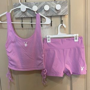 *sold* *sold* Playboy by Pacsun Active Set Ruched Tank top & Shorts Size Small